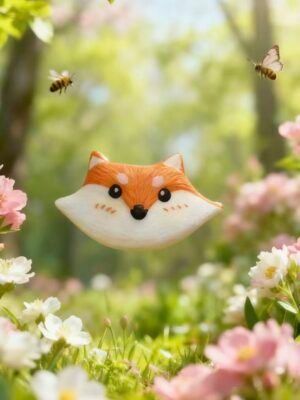 Whimsical Fox Clay Magnet – Cozy Woodland Fridge Decor